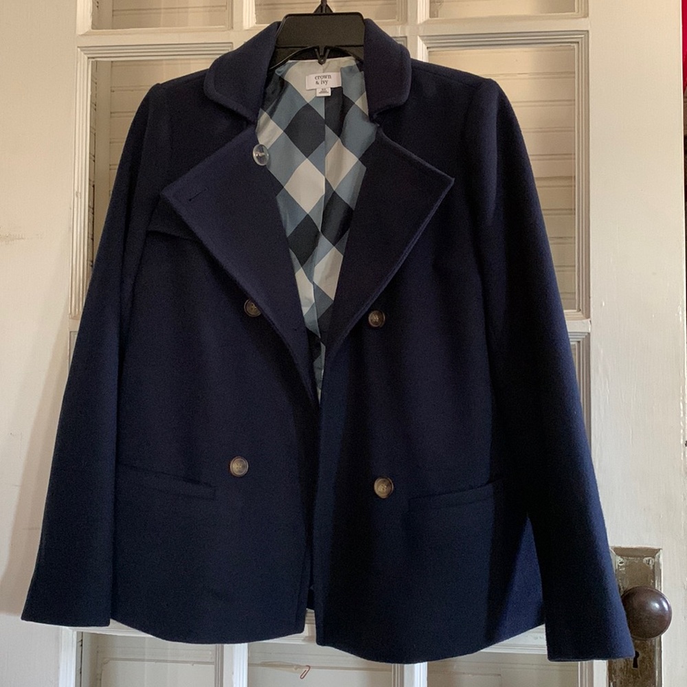 Crown and Ivy pea coat XS Navy